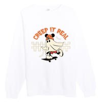 Halloween Creep It Real Ghost Halloween Spooky Premium Crewneck Sweatshirt