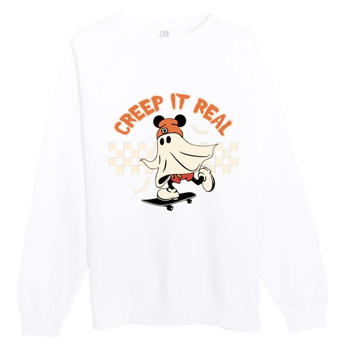 Halloween Creep It Real Ghost Halloween Spooky Premium Crewneck Sweatshirt