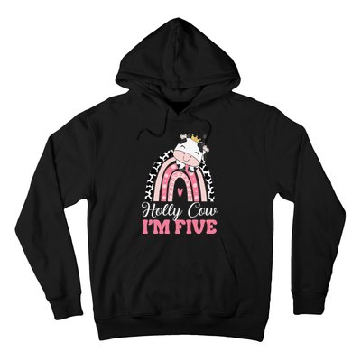 Holy Cow Im Five Birthday Outfit 5th Bday Hoodie