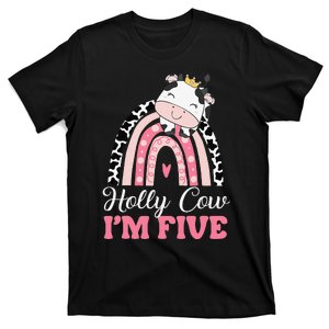 Holy Cow Im Five Birthday Outfit 5th Bday T-Shirt