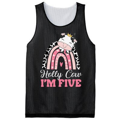 Holy Cow Im Five Birthday Outfit 5th Bday Mesh Reversible Basketball Jersey Tank