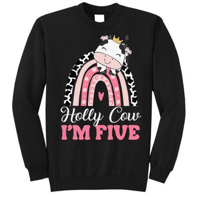 Holy Cow Im Five Birthday Outfit 5th Bday Tall Sweatshirt