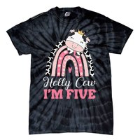 Holy Cow Im Five Birthday Outfit 5th Bday Tie-Dye T-Shirt