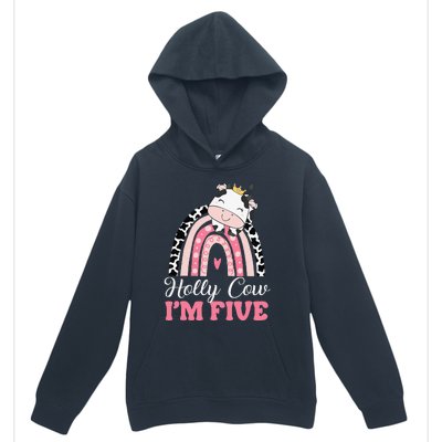 Holy Cow Im Five Birthday Outfit 5th Bday Urban Pullover Hoodie