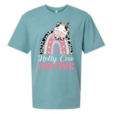 Holy Cow Im Five Birthday Outfit 5th Bday Sueded Cloud Jersey T-Shirt