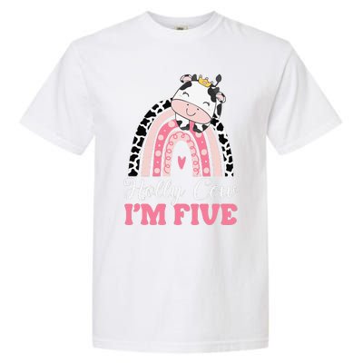 Holy Cow Im Five Birthday Outfit 5th Bday Garment-Dyed Heavyweight T-Shirt