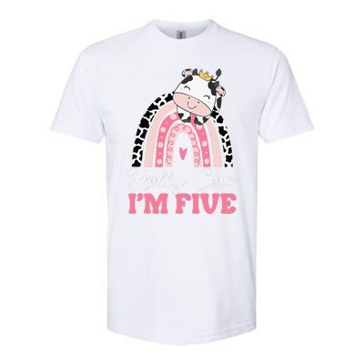 Holy Cow Im Five Birthday Outfit 5th Bday Softstyle CVC T-Shirt