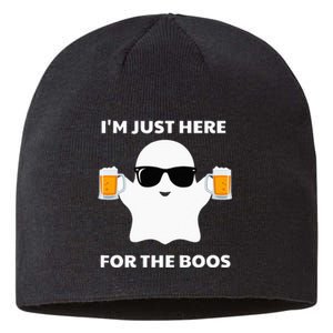 Halloween Costumes Im Just Here For The Boos Beer Sustainable Beanie