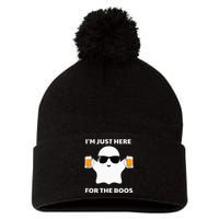 Halloween Costumes Im Just Here For The Boos Beer Pom Pom 12in Knit Beanie