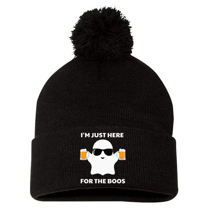 Halloween Costumes Im Just Here For The Boos Beer Pom Pom 12in Knit Beanie