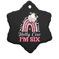 Holy Cow Im Six Birthday Outfit 6th Bday Ceramic Star Ornament