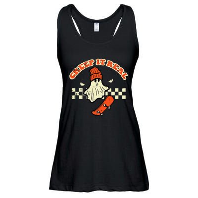 Halloween Creep It Real Ghost Skater Costume Ladies Essential Flowy Tank