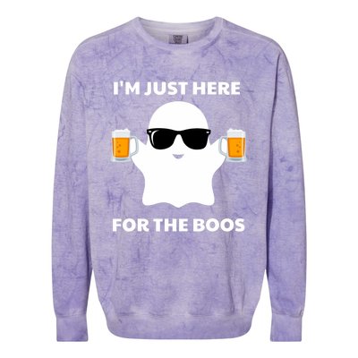 Halloween Costumes IM Just Here For The Boos Beer Colorblast Crewneck Sweatshirt