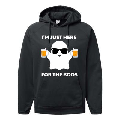 Halloween Costumes IM Just Here For The Boos Beer Performance Fleece Hoodie