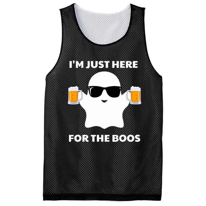 Halloween Costumes IM Just Here For The Boos Beer Mesh Reversible Basketball Jersey Tank