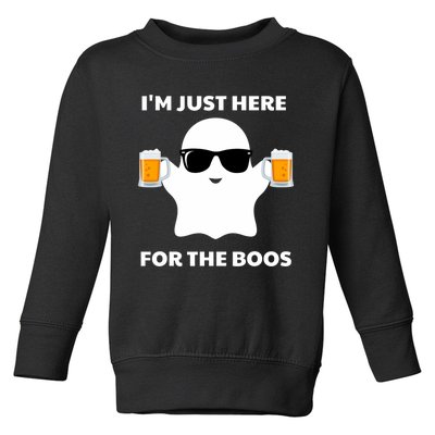 Halloween Costumes IM Just Here For The Boos Beer Toddler Sweatshirt