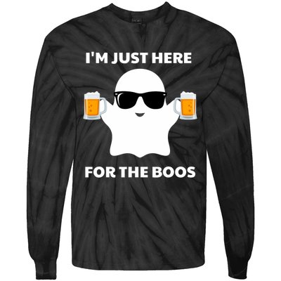 Halloween Costumes IM Just Here For The Boos Beer Tie-Dye Long Sleeve Shirt