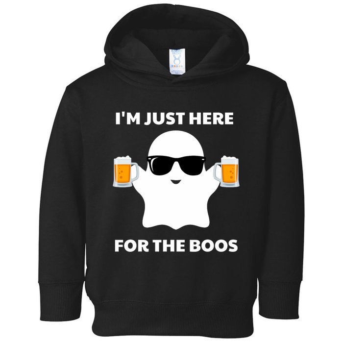 Halloween Costumes IM Just Here For The Boos Beer Toddler Hoodie