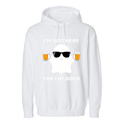 Halloween Costumes IM Just Here For The Boos Beer Garment-Dyed Fleece Hoodie