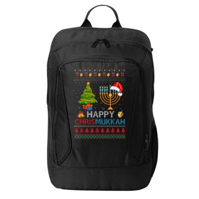 Happy Chrismukkah Jewish Hanukkah Chanukah Ugly Christmas City Backpack