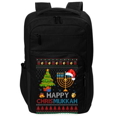 Happy Chrismukkah Jewish Hanukkah Chanukah Ugly Christmas Impact Tech Backpack