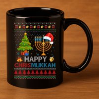 Happy Chrismukkah Jewish Hanukkah Chanukah Ugly Christmas 11oz C Handle Ceramic Mug