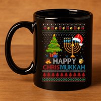 Happy Chrismukkah Jewish Hanukkah Chanukah Ugly Christmas 11oz C Handle Ceramic Mug