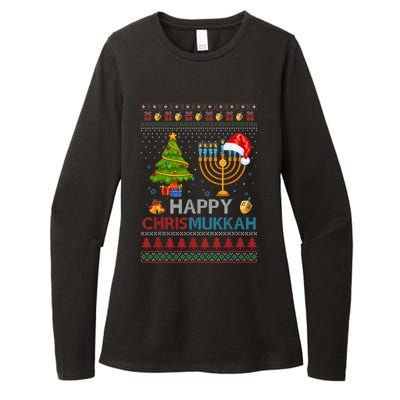 Happy Chrismukkah Jewish Hanukkah Chanukah Ugly Christmas Womens CVC Long Sleeve Shirt