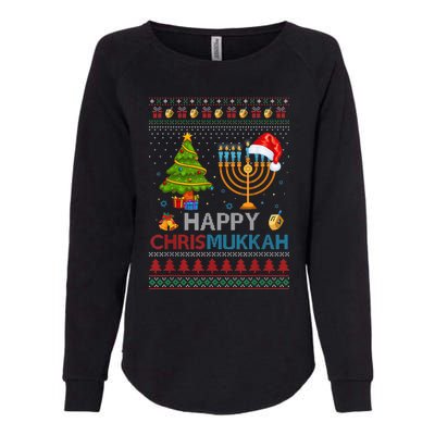 Happy Chrismukkah Jewish Hanukkah Chanukah Ugly Christmas Womens California Wash Sweatshirt