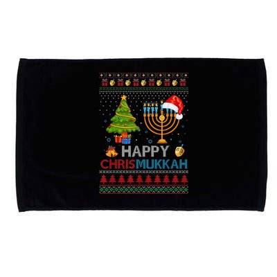 Happy Chrismukkah Jewish Hanukkah Chanukah Ugly Christmas Microfiber Hand Towel