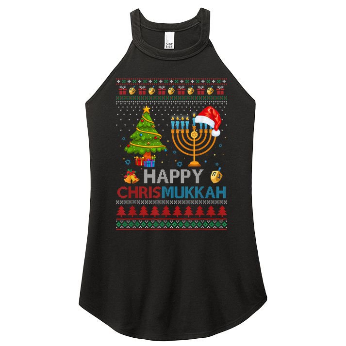 Happy Chrismukkah Jewish Hanukkah Chanukah Ugly Christmas Women's Perfect Tri Rocker Tank