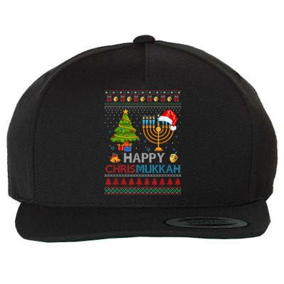 Happy Chrismukkah Jewish Hanukkah Chanukah Ugly Christmas Wool Snapback Cap