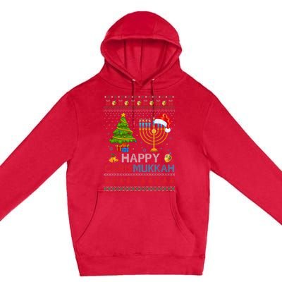 Happy Chrismukkah Jewish Hanukkah Chanukah Ugly Christmas Premium Pullover Hoodie