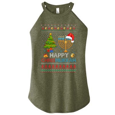 Happy Chrismukkah Jewish Hanukkah Chanukah Ugly Christmas Women's Perfect Tri Rocker Tank