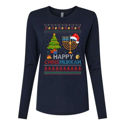 Happy Chrismukkah Jewish Hanukkah Chanukah Ugly Christmas Womens Cotton Relaxed Long Sleeve T-Shirt