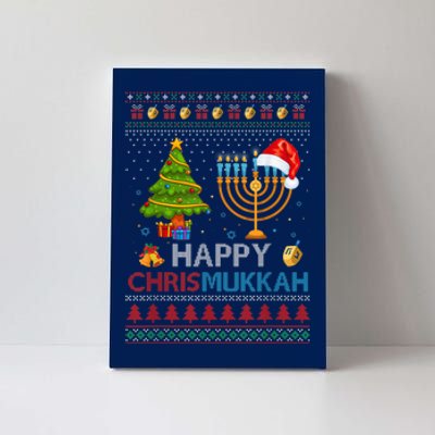 Happy Chrismukkah Jewish Hanukkah Chanukah Ugly Christmas Canvas