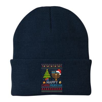 Happy Chrismukkah Jewish Hanukkah Chanukah Ugly Christmas Knit Cap Winter Beanie