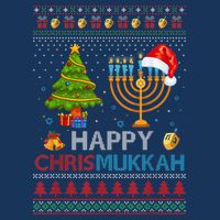 Happy Chrismukkah Jewish Hanukkah Chanukah Ugly Christmas Drawstring Bag