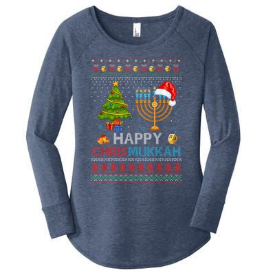 Happy Chrismukkah Jewish Hanukkah Chanukah Ugly Christmas Women's Perfect Tri Tunic Long Sleeve Shirt