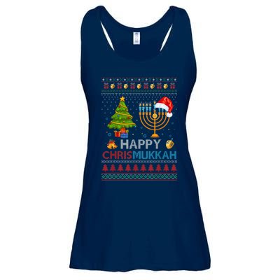 Happy Chrismukkah Jewish Hanukkah Chanukah Ugly Christmas Ladies Essential Flowy Tank