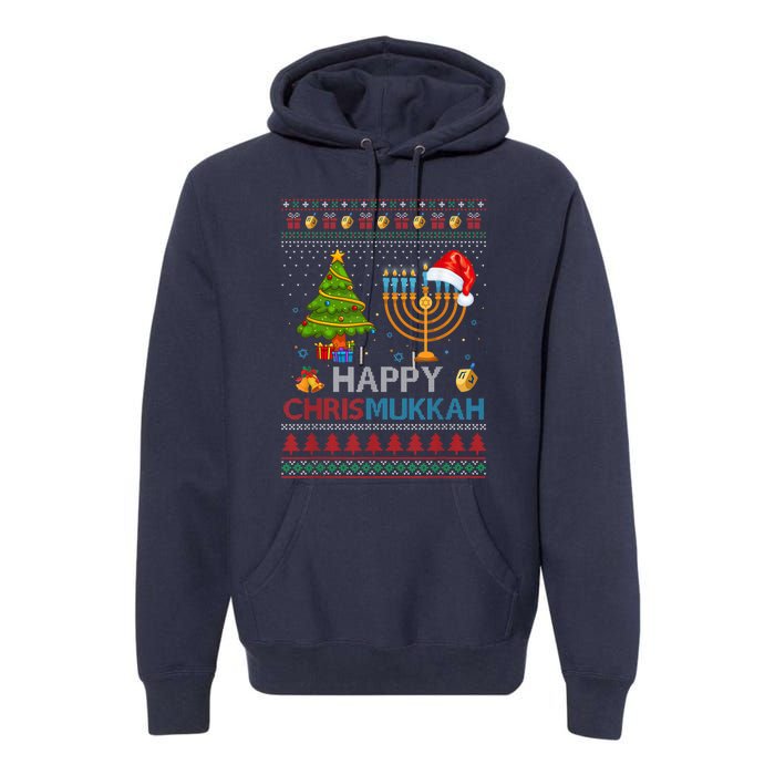 Happy Chrismukkah Jewish Hanukkah Chanukah Ugly Christmas Premium Hoodie