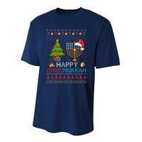 Happy Chrismukkah Jewish Hanukkah Chanukah Ugly Christmas Performance Sprint T-Shirt