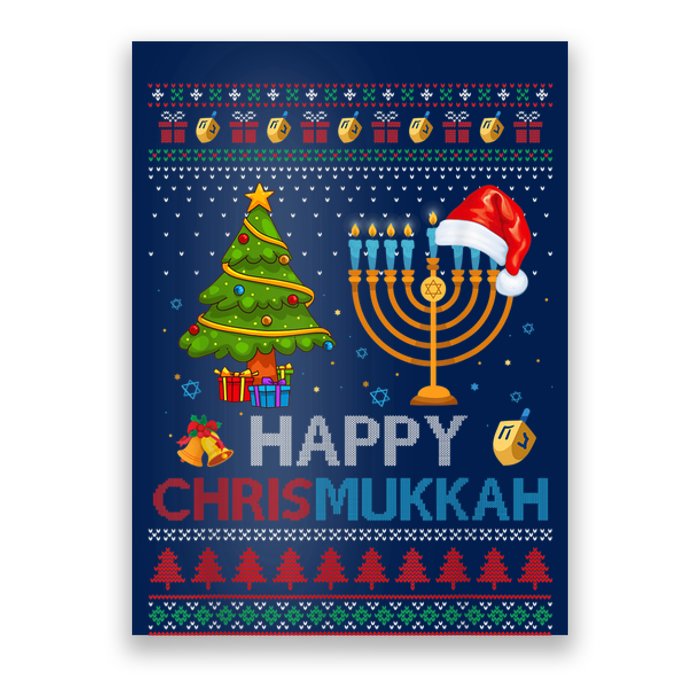 Happy Chrismukkah Jewish Hanukkah Chanukah Ugly Christmas Poster