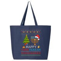 Happy Chrismukkah Jewish Hanukkah Chanukah Ugly Christmas 25L Jumbo Tote