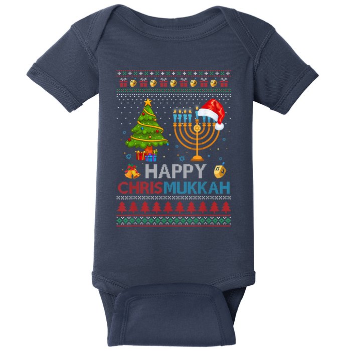 Happy Chrismukkah Jewish Hanukkah Chanukah Ugly Christmas Baby Bodysuit