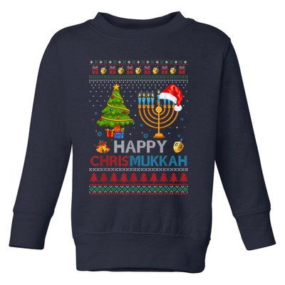 Happy Chrismukkah Jewish Hanukkah Chanukah Ugly Christmas Toddler Sweatshirt