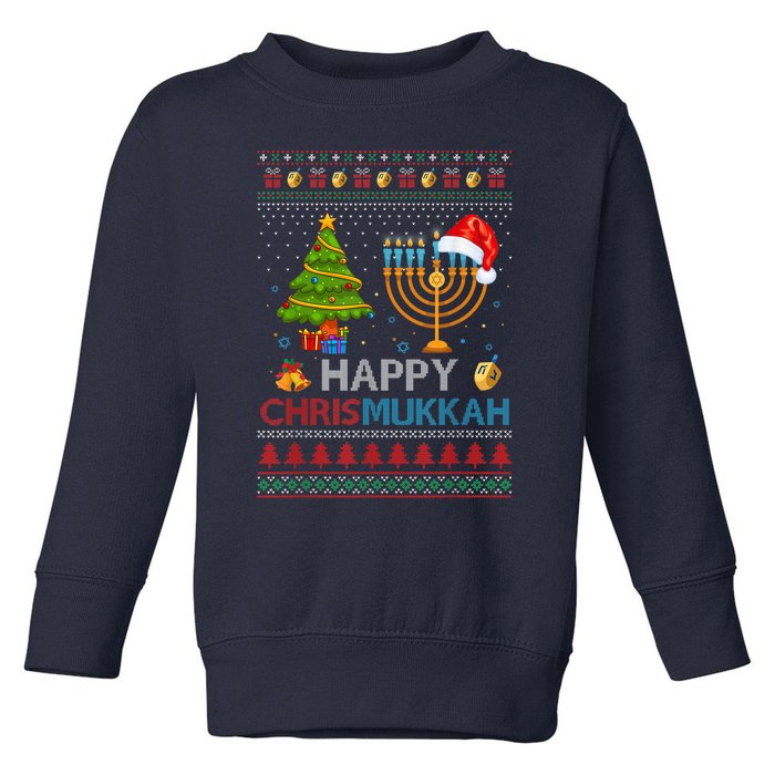 Happy Chrismukkah Jewish Hanukkah Chanukah Ugly Christmas Toddler Sweatshirt