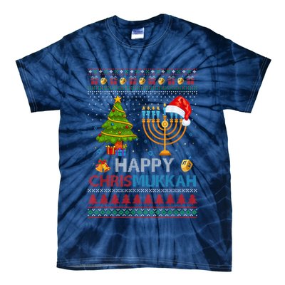 Happy Chrismukkah Jewish Hanukkah Chanukah Ugly Christmas Tie-Dye T-Shirt
