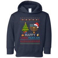 Happy Chrismukkah Jewish Hanukkah Chanukah Ugly Christmas Toddler Hoodie