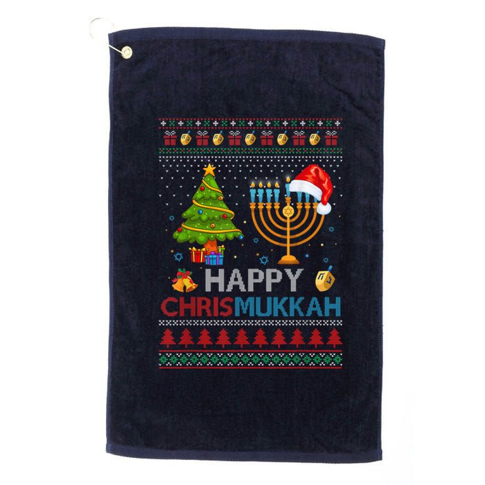 Happy Chrismukkah Jewish Hanukkah Chanukah Ugly Christmas Platinum Collection Golf Towel